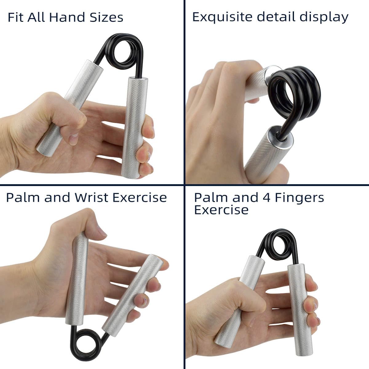 No Slip Heavy-Duty Metal Grip Strength Trainer Forearm for Muscle Building Hand Rehabilitation Home Gym Exerciser Training Recovery Non-slip Gripper Wrist Finger Strengthener