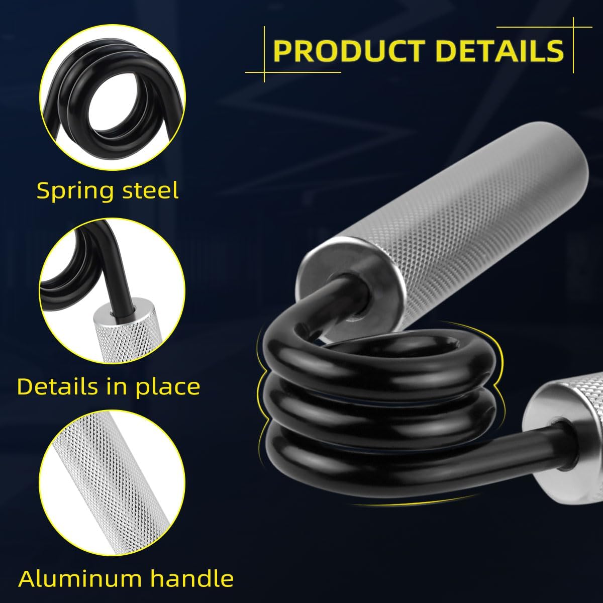 No Slip Heavy-Duty Metal Grip Strength Trainer Forearm for Muscle Building Hand Rehabilitation Home Gym Exerciser Training Recovery Non-slip Gripper Wrist Finger Strengthener