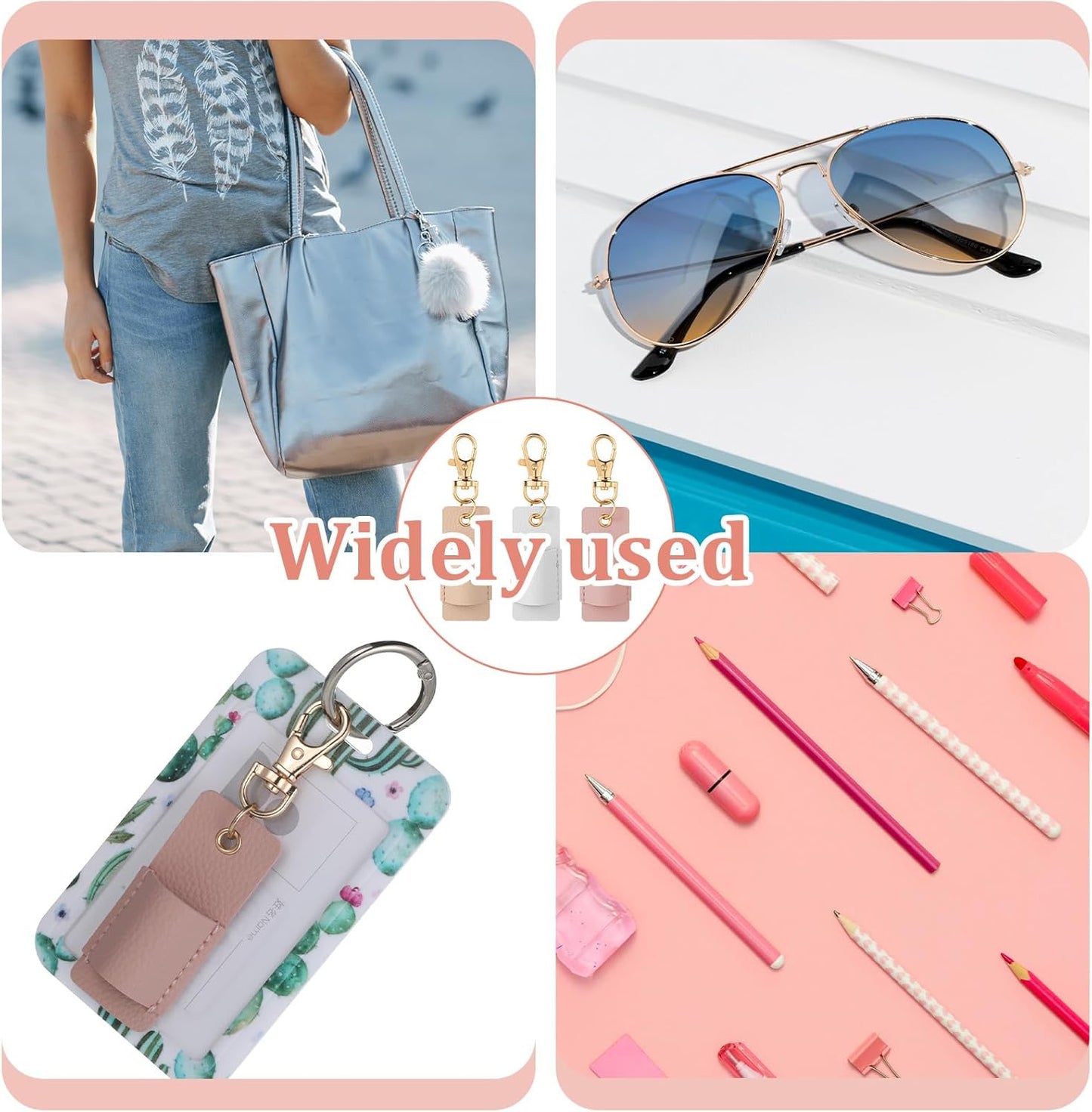 3 Pcs Pen Holder for Lanyard, Anti-Lost Neck Lanyard Pen Holder Keychain, PU Leather Retractable Pencils Clip Portable Single Pouch, Office Supplies for Badge Reels Nurses Clerks Couriers (3 Colors)