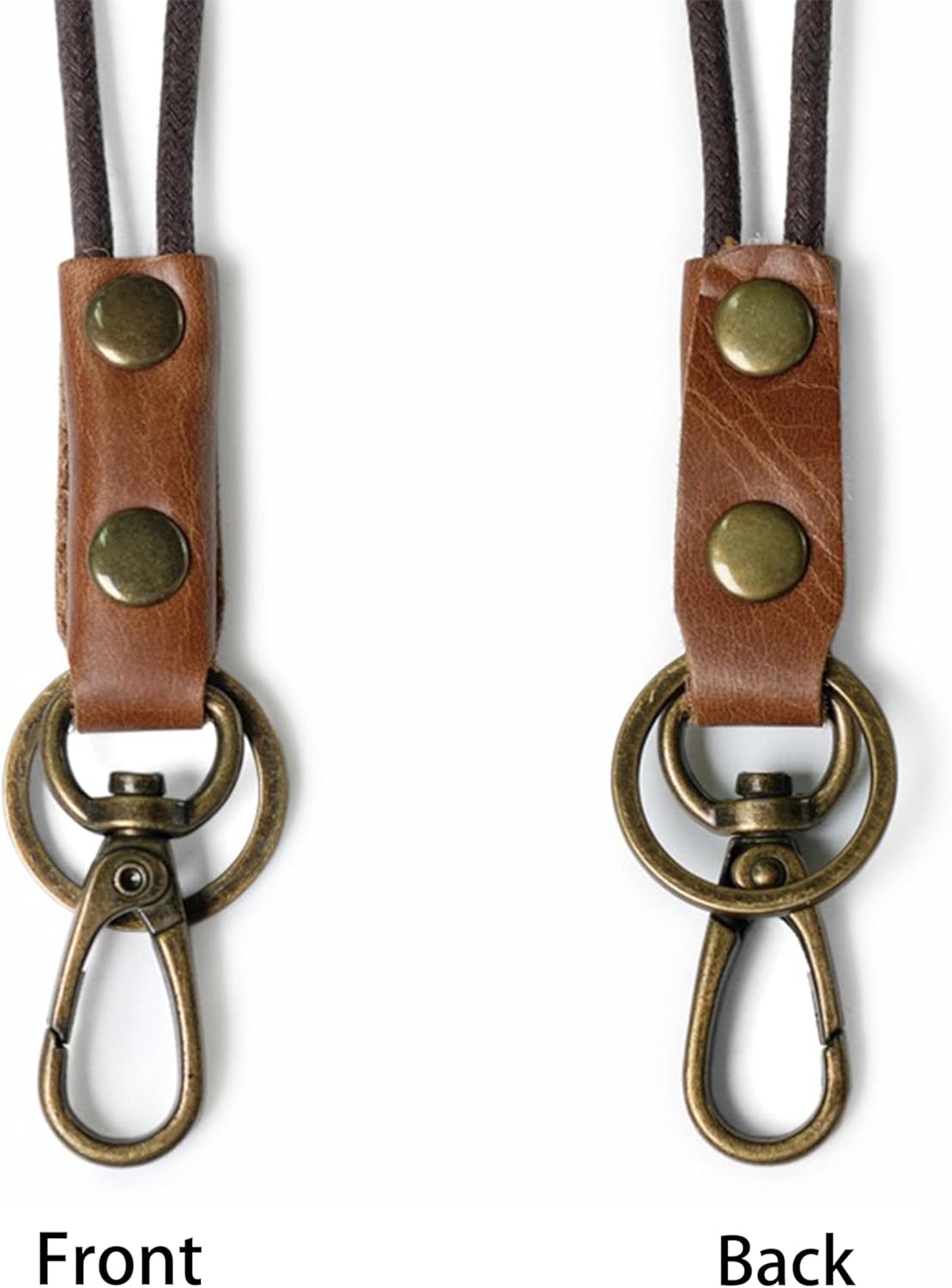 Lanyard For Key and ID Badge Holder, Leather Lanyard For ID Card, Retro Style Lanyards for ID Badges