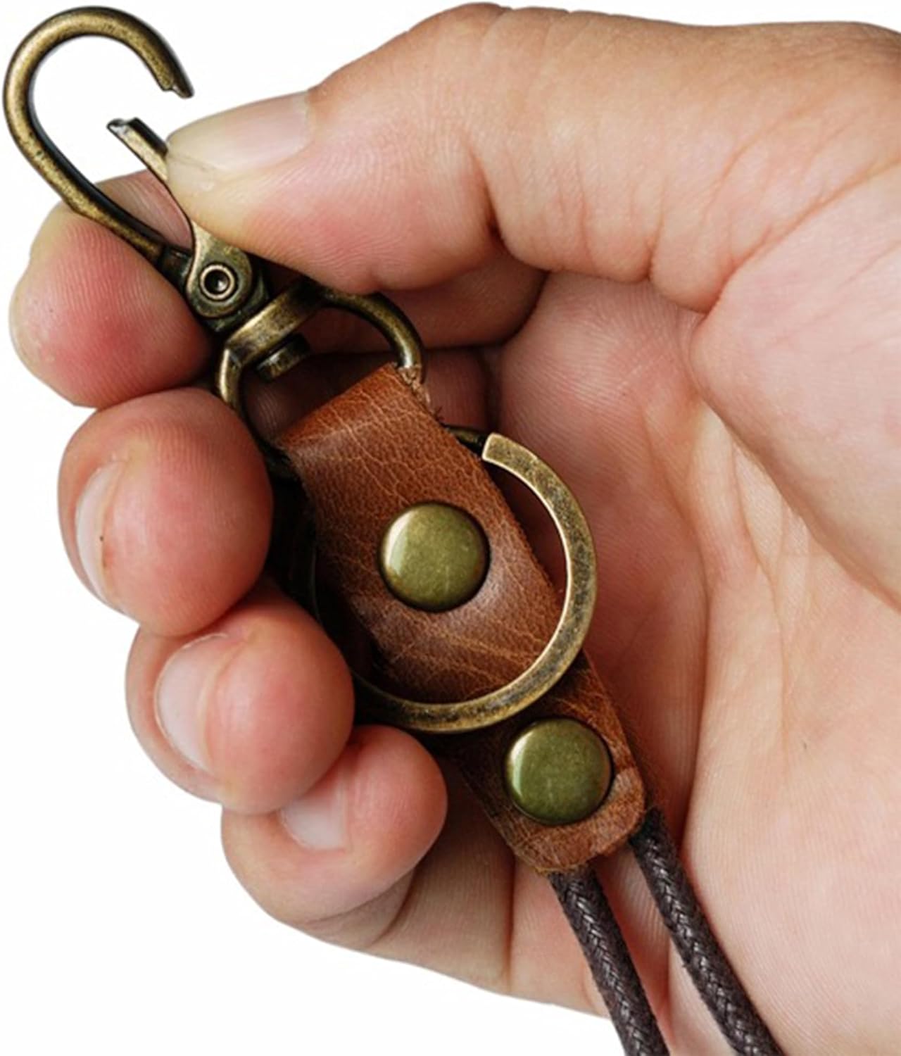 Lanyard For Key and ID Badge Holder, Leather Lanyard For ID Card, Retro Style Lanyards for ID Badges