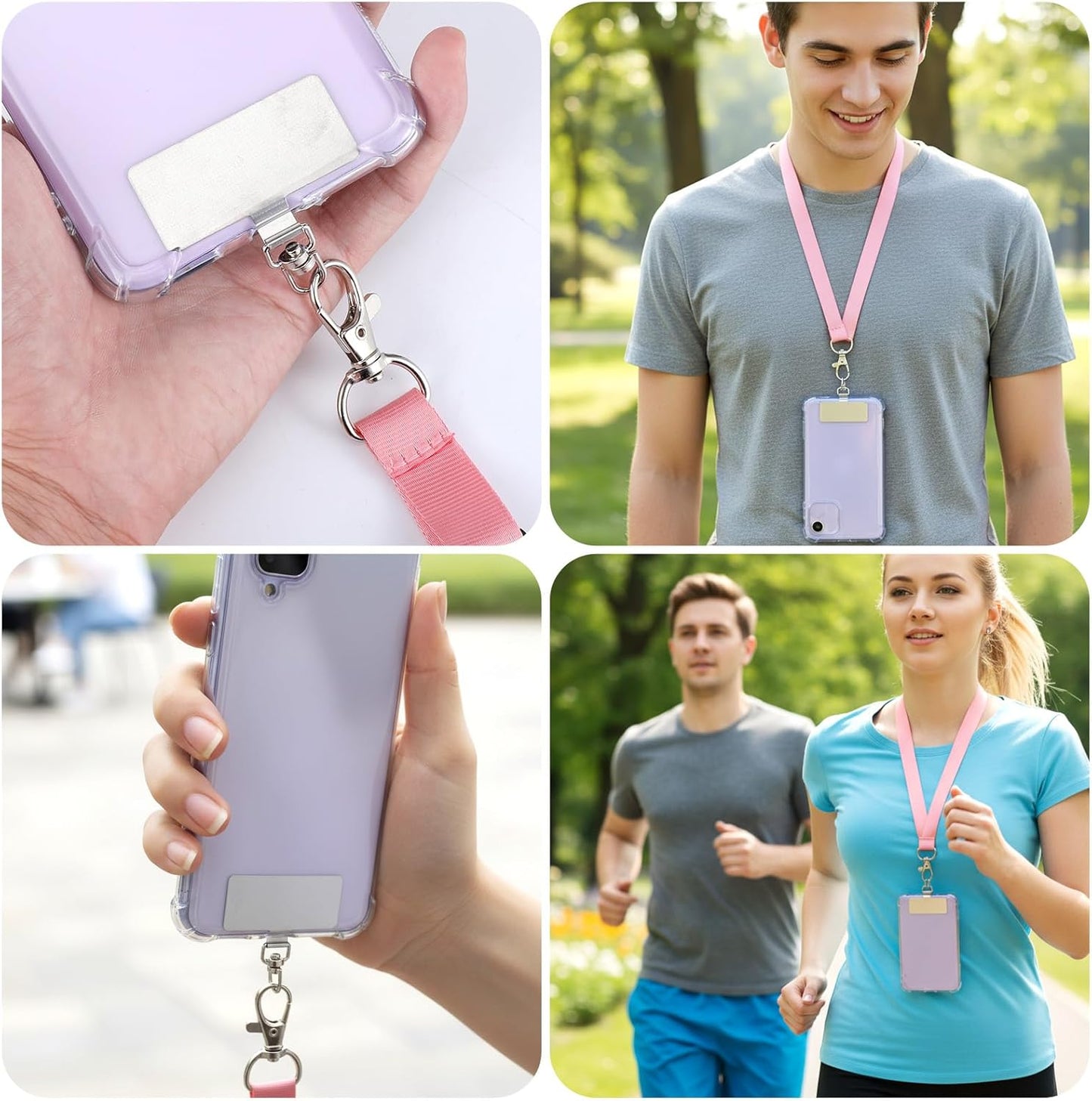 Phone Tether Tab 20-Pack - 360Â° Rotatable Stainless Steel Lanyard Patch Silver