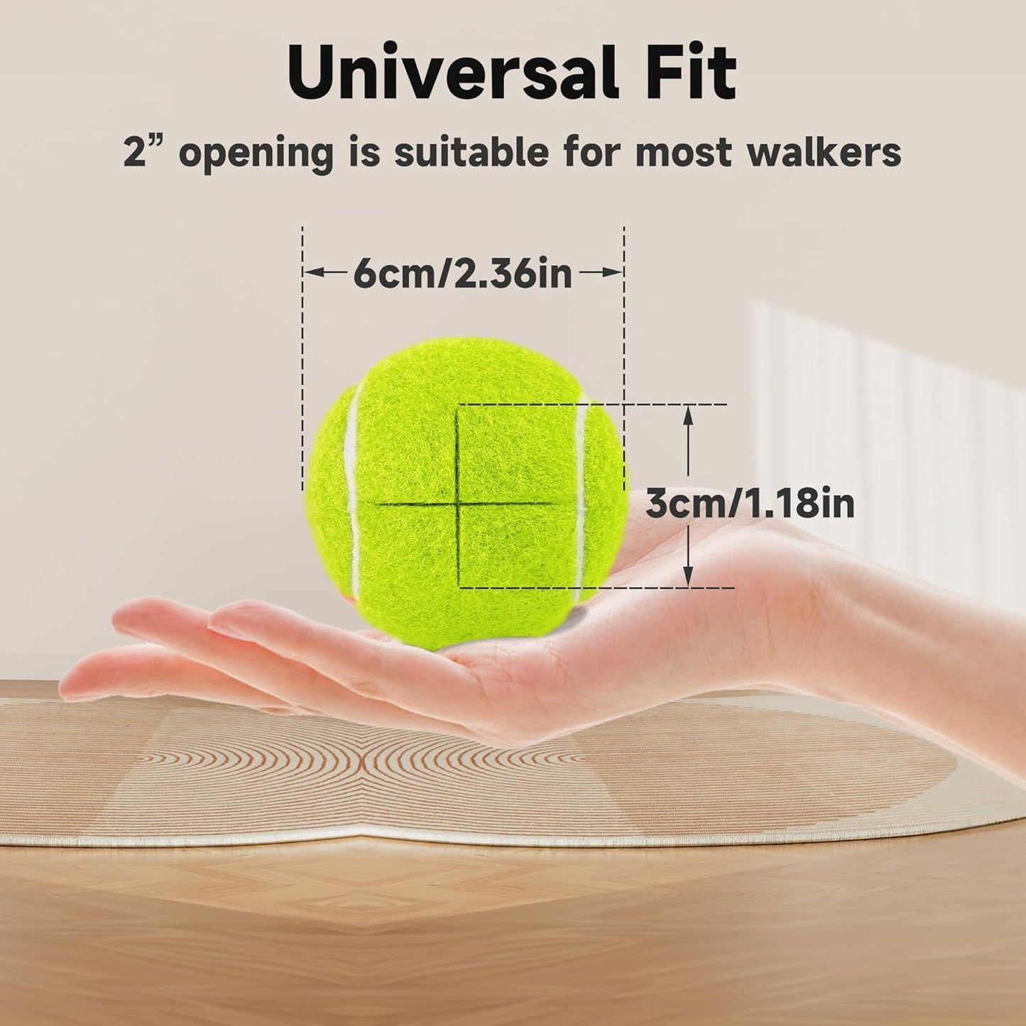 Precut Tennis Balls for Walkers, 4 PCS Heavy Duty Walker Accessories, Walker Tennis Balls Precut for Easy Installation, Universal Walker Glide Balls for Seniors, Furniture Legs & Floor Protection