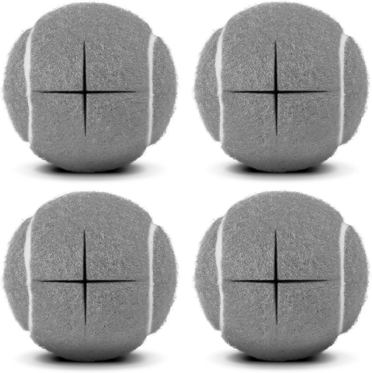 Precut Tennis Balls for Walkers 4-Pack - Silent Indoor Glide Balls Grey