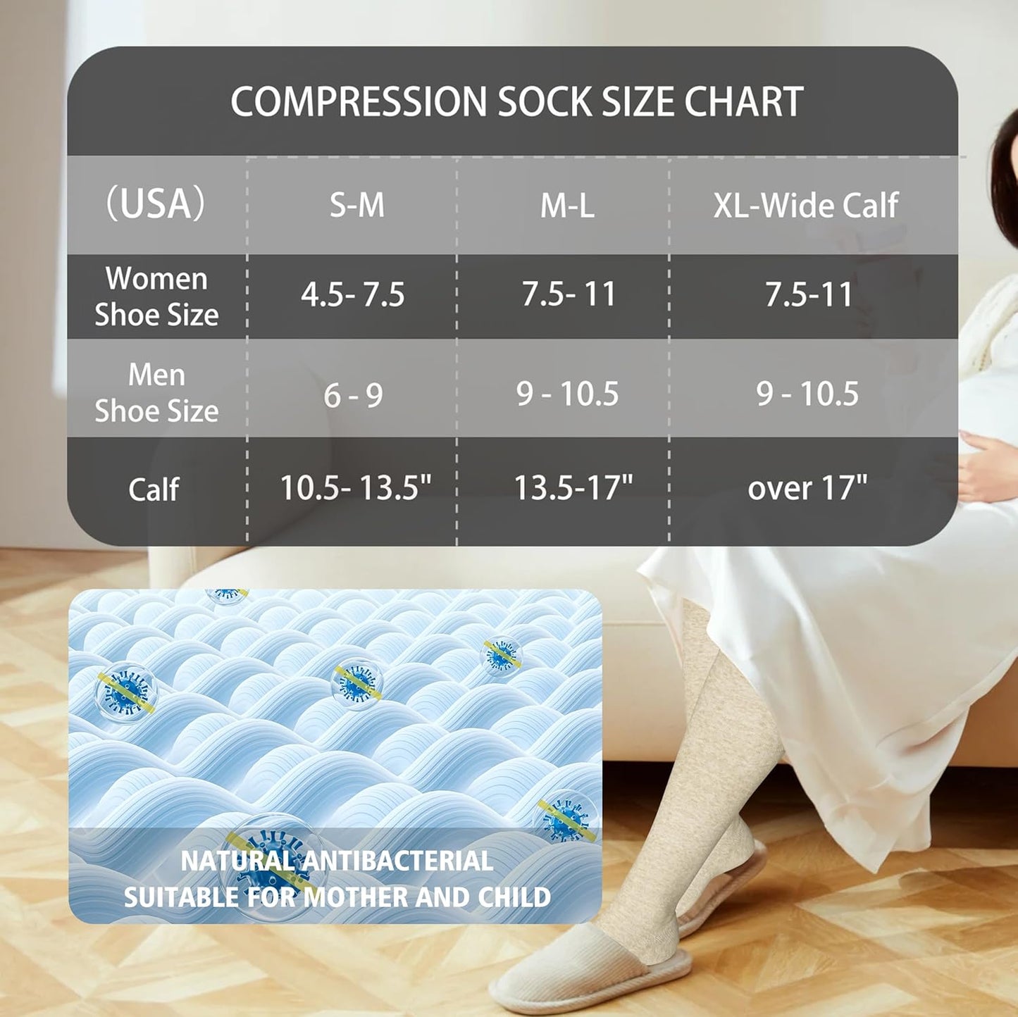 Cotton Compression Socks 20-30mmHg - Cute Knee High Support for Nurses & Travel