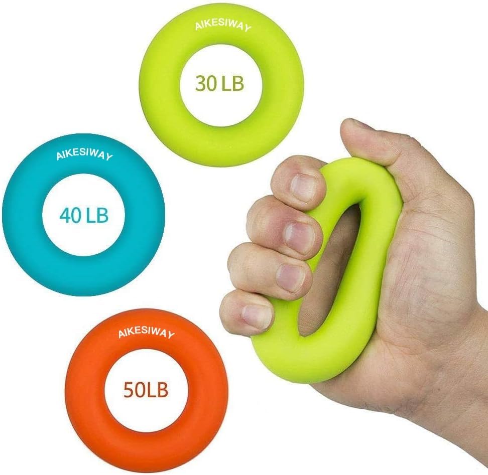 Grip Strength Trainer,Hand Strengthener,Forearm Workout - Trainer Silicone Rings for Rock Climbing, Athletes & Stress Relief Rehabilitation, 3 Resistance Levels(3 PCS)