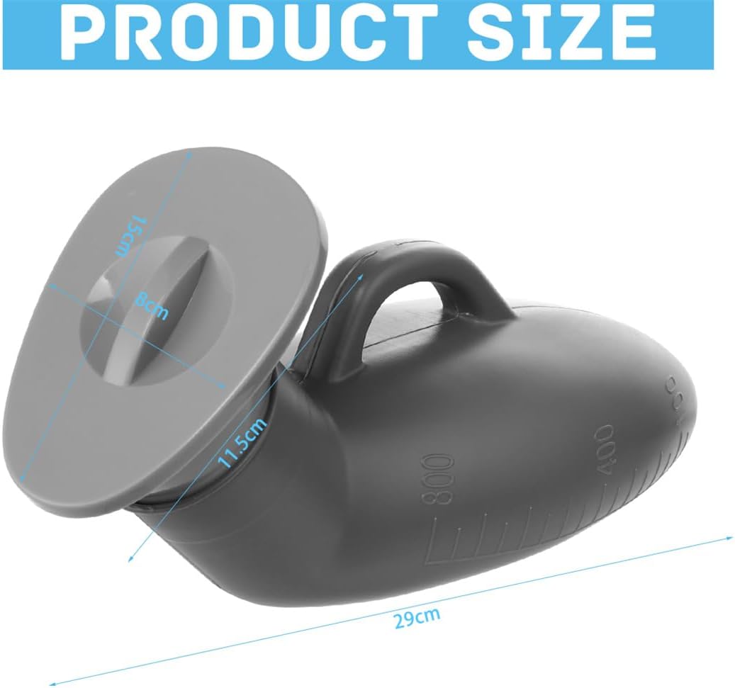 Urinal Bottle Urinals for Men 800ML Plastic Pee Bottle Portable Male Urinals with Spill Proof Lid for Travel Emergency and Hospital
