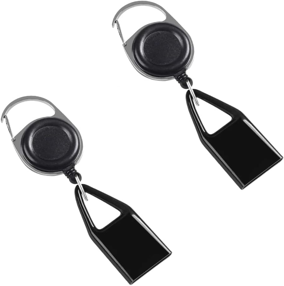 Retractable Lighter Belt Clip 2-Pack - Anti-Loss Leash Keychain for Camping