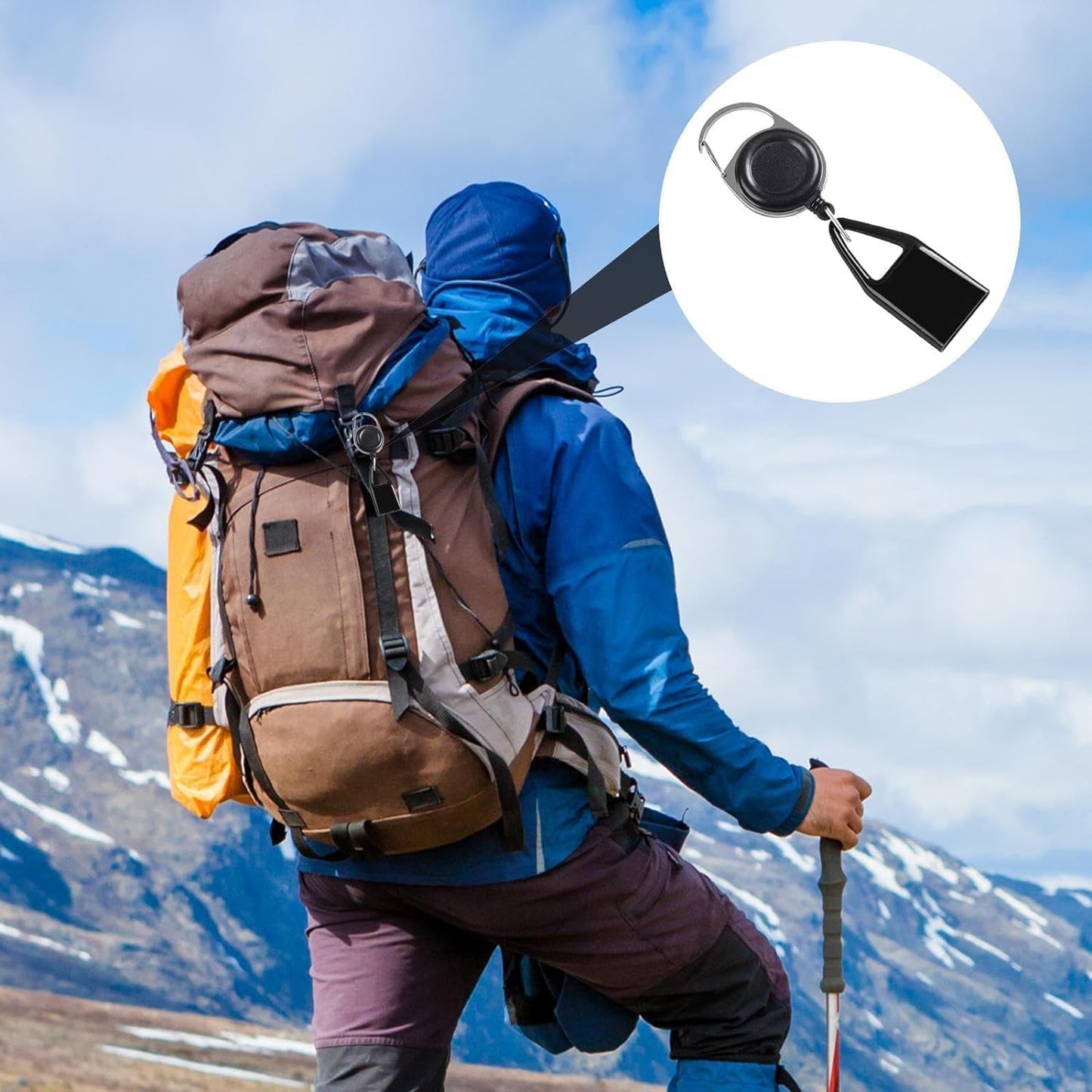 Retractable Lighter Belt Clip 2-Pack - Anti-Loss Leash Keychain for Camping