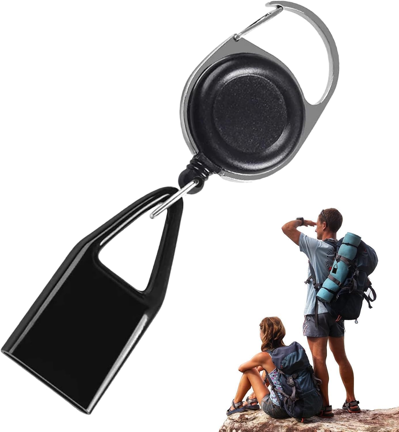 Retractable Lighter Belt Clip 2-Pack - Anti-Loss Leash Keychain for Camping