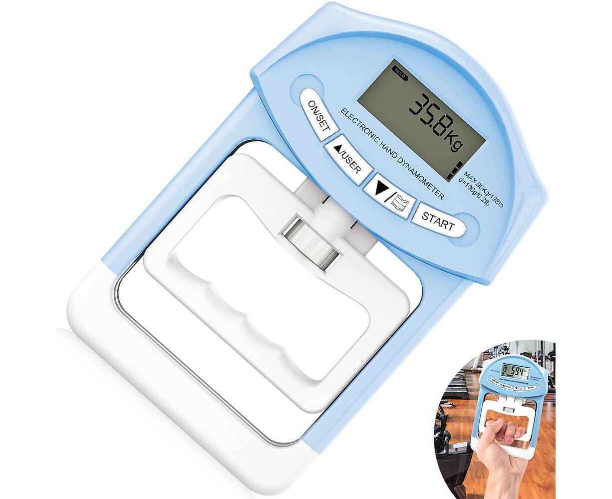 Digital Hand Dynamometer Grip Strength Measurement Meter Auto Capturing Electronic Hand Grip Power - Blue