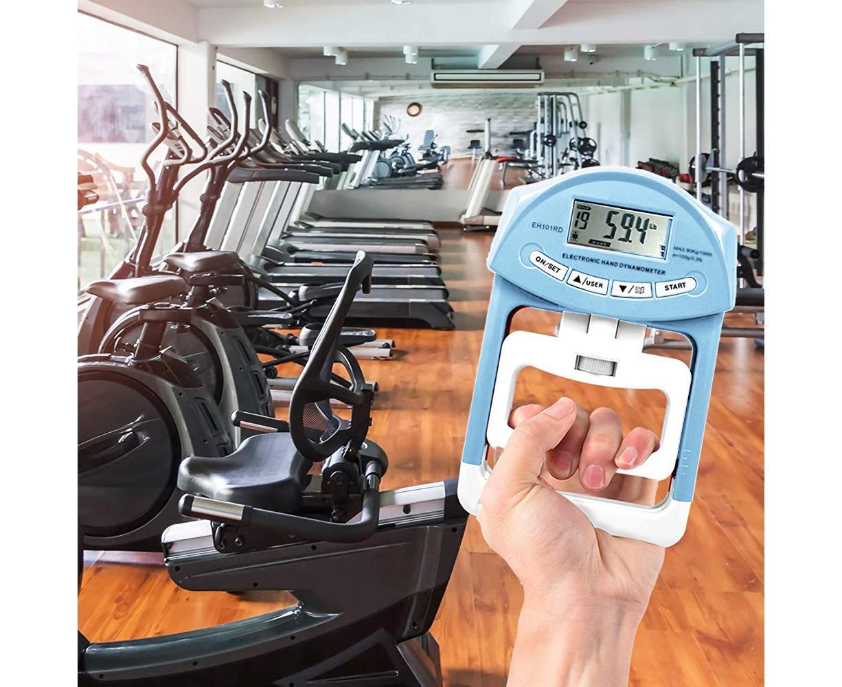 Digital Hand Dynamometer Grip Strength Measurement Meter Auto Capturing Electronic Hand Grip Power - Blue