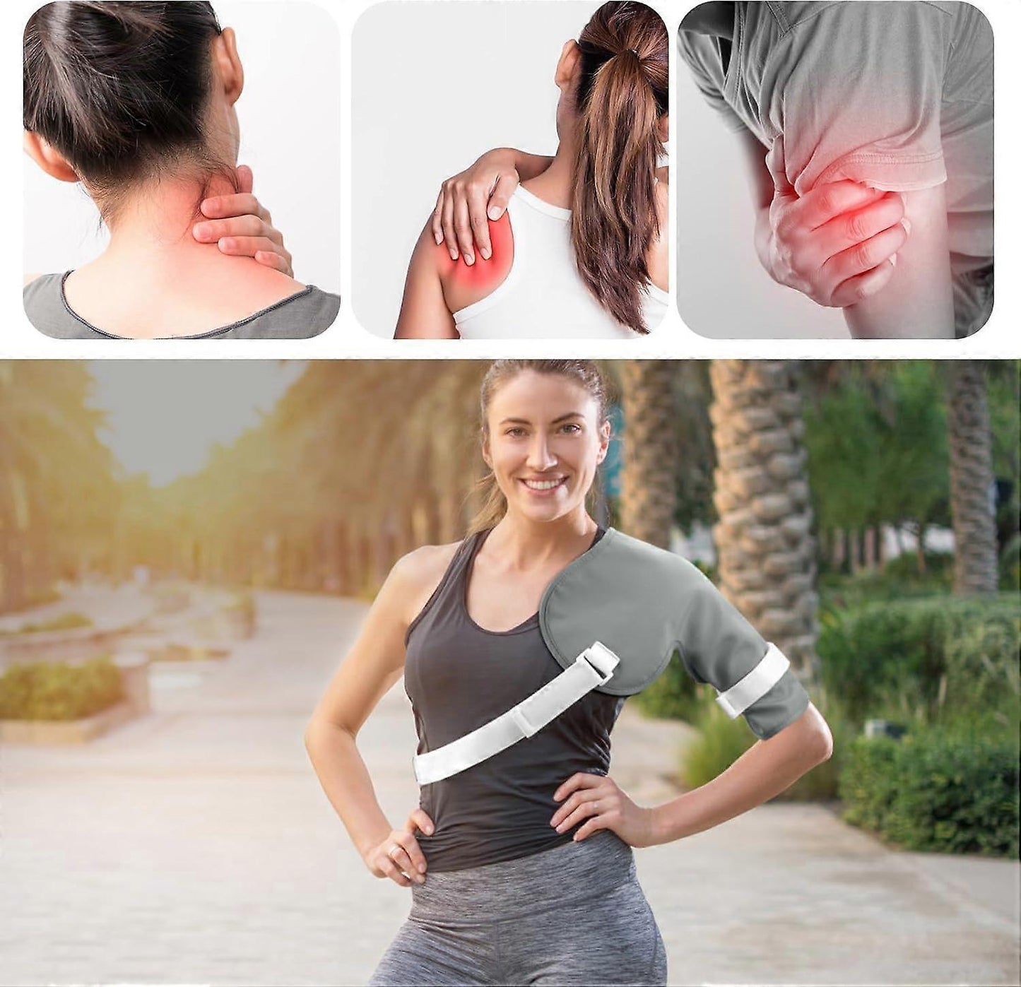 2Pcs Castor Oil Shoulder Pack, Adjustable Castor Oil Pack Wrap for Shoulder Reusable
