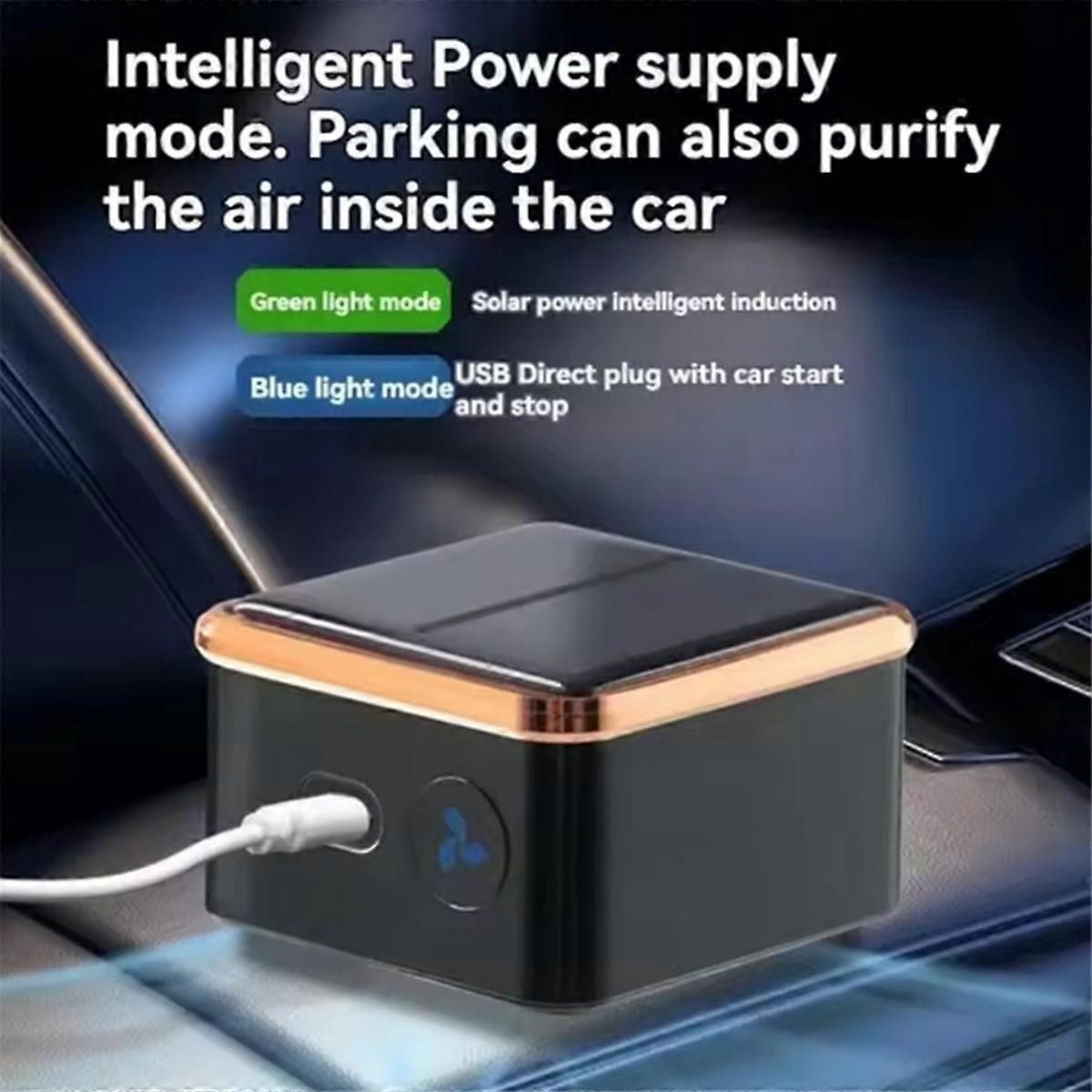 Solar Car Air Purifier USB Oxygen Cleaner with Ion Generator Compact Design