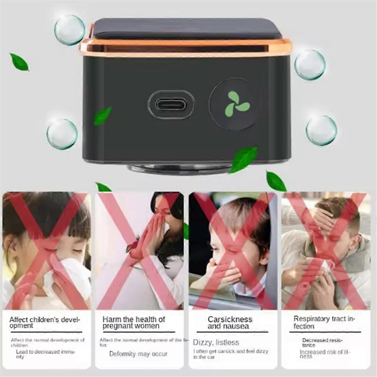 Solar Car Air Purifier USB Oxygen Cleaner with Ion Generator Compact Design