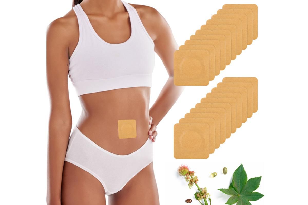 100PCS Disposable Castor Oil Patches Self-Adhesive Castor Oil Pack Belly Wrap for Waist Back Neck Arm