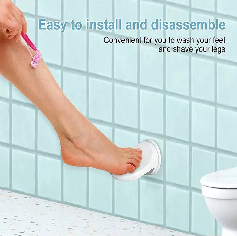 Shower Foot Rest with Suction Cups – Non-Slip Bathroom Pedal, Leg Shaving Aid for Shower