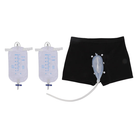 Men's Urinal Collector Set - Safe Hygienic Shorts Type Urine Funnel for Elderly