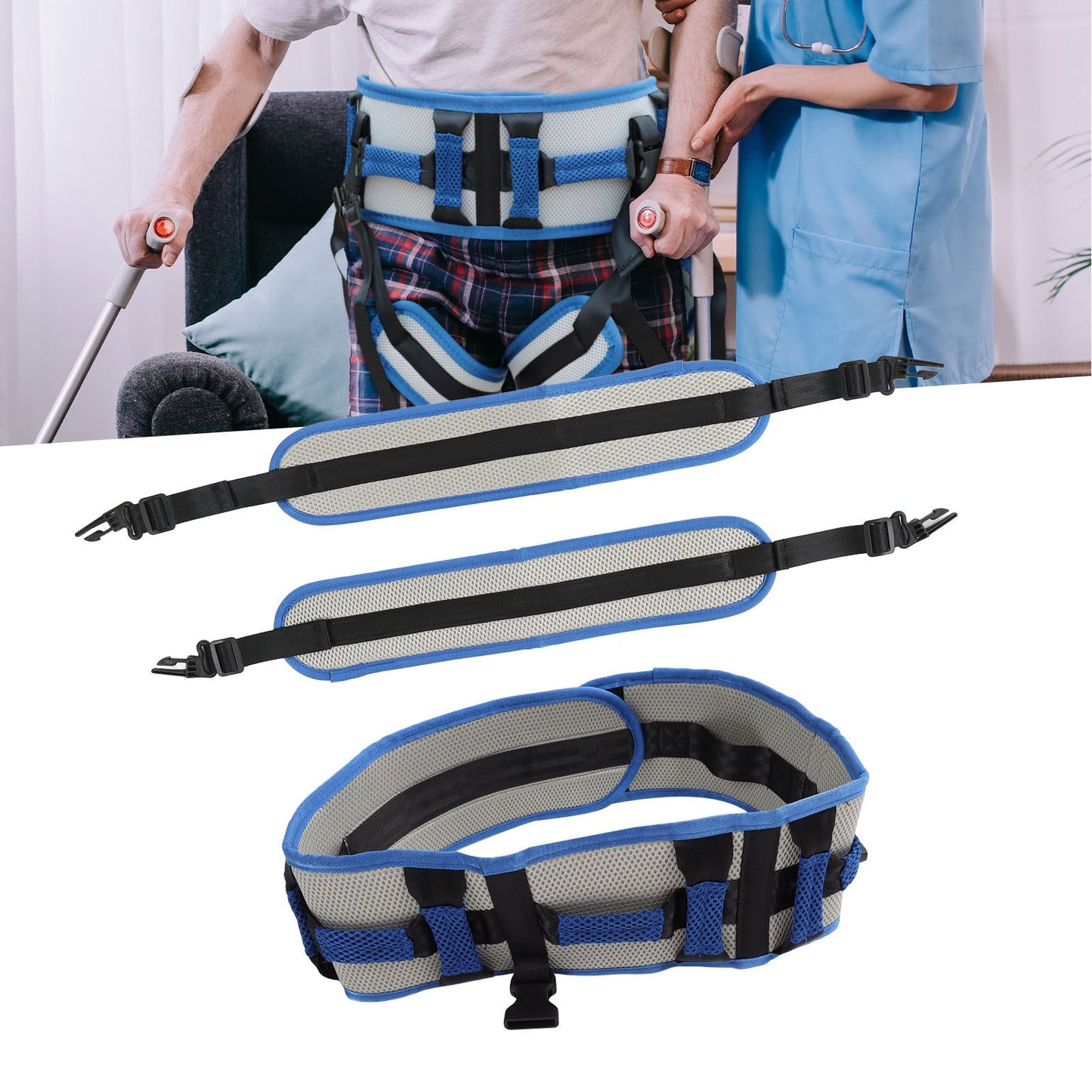 Transfer Belt with Leg Loops - Stable EVA Gait Belt for Patients & Elderly L