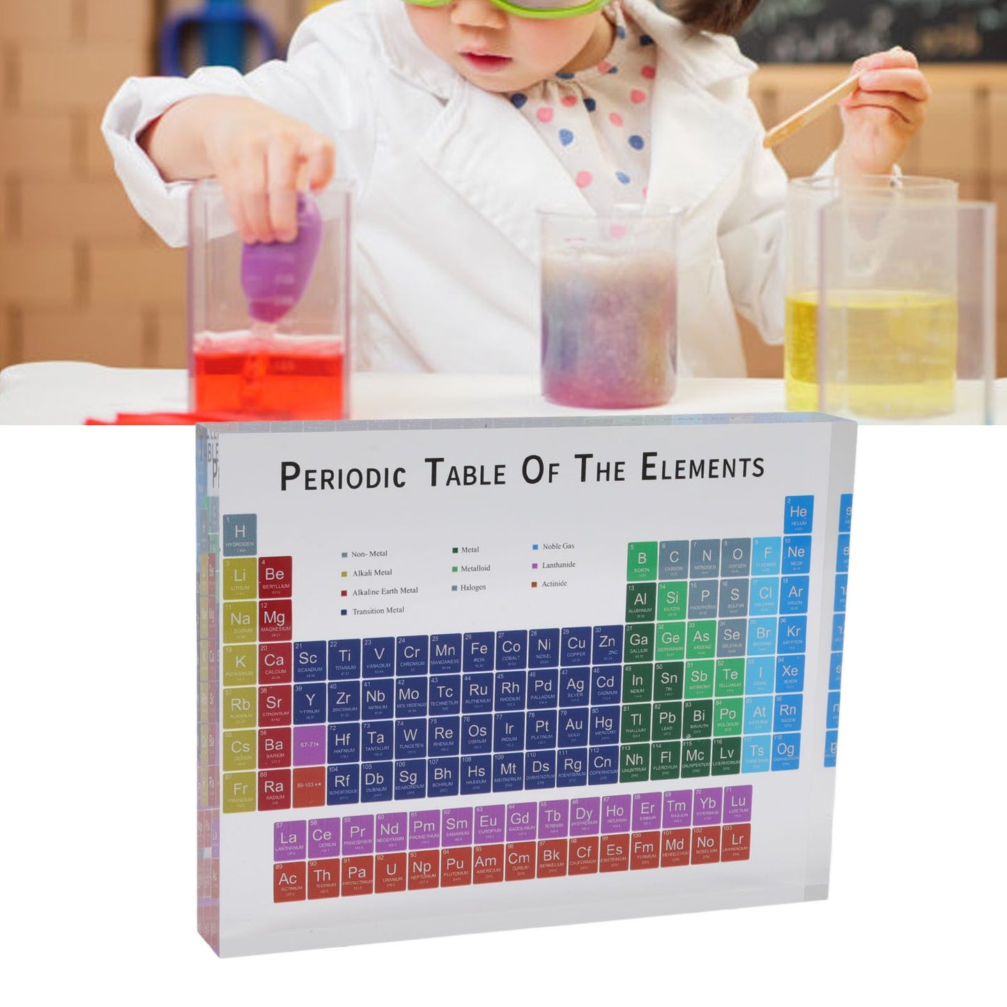 Educational Periodic Table Decoration Safe Odorless Modern Acrylic Periodic Table Elements for Home School Small Size
