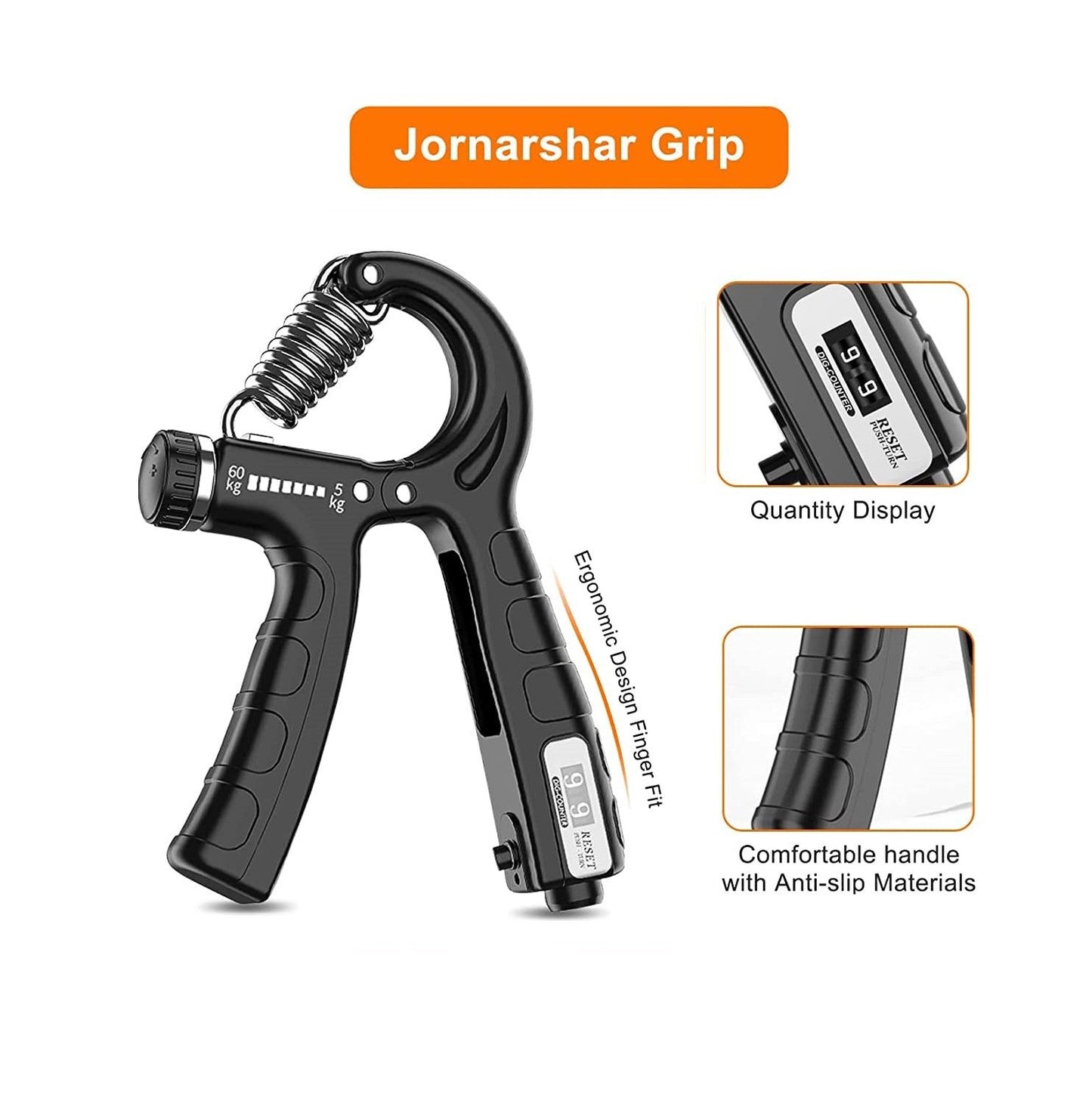 Adjustable Hand Grip Strengthener 2-Pack - Wrist Rehabilitation 5-60kg