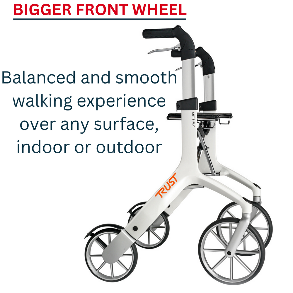 Trustcare Rollator Walker – Lightweight Mobility Walker with Seat & Bag - Award Winning