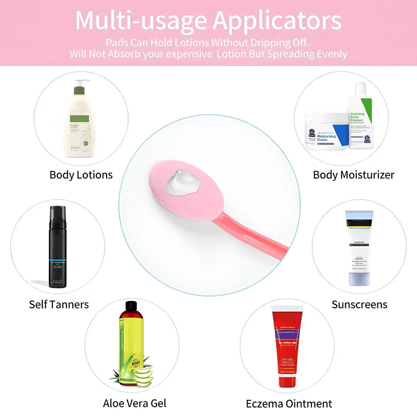 Long-Handled Bath Brush for Seniors – Easy Reach Back Scrubber & Sunscreen Applicator