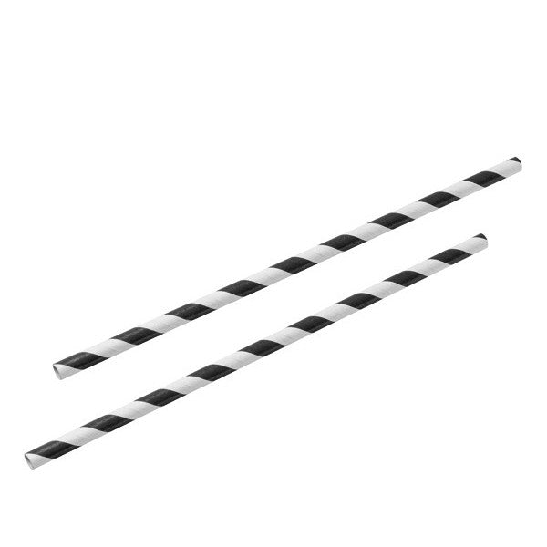 1000-Pack Black White Biodegradable Eco Paper Drinking Straws - Bulk Party & Cafe