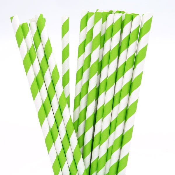 1000-Pack Green White Biodegradable Eco Paper Drinking Straws - Bulk Party & Cafe