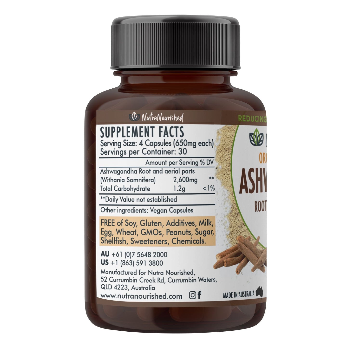 Organic Ashwagandha Capsules (vegan) - Withania Somnifera