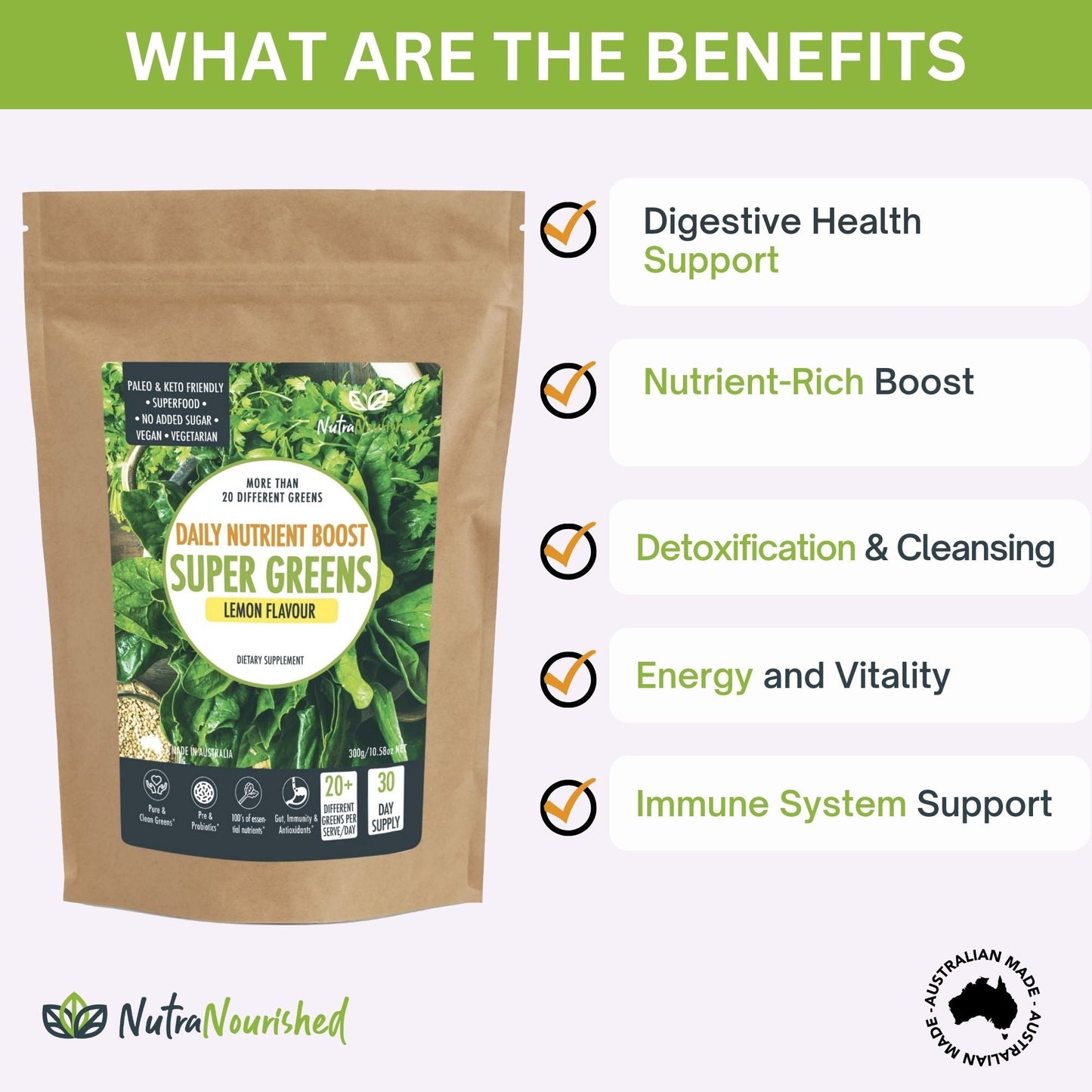 Vital Greens Super Greens Powder Superfood Blend Nutrients & Vitamins all-in-one