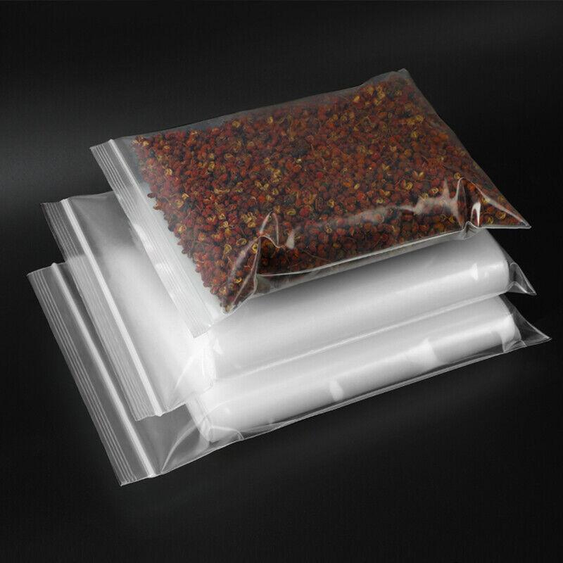 100PCS 100micron Bulk Clear Resealable PE Plastic Zip Bags - 23*33CM