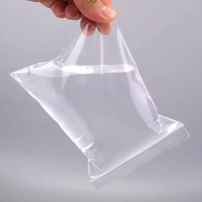 100PCS 100micron Bulk Clear Resealable PE Plastic Zip Bags - 23*33CM