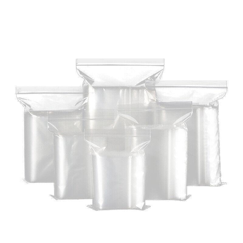 100PCS 100micron Bulk Clear Resealable PE Plastic Zip Bags - 23*33CM