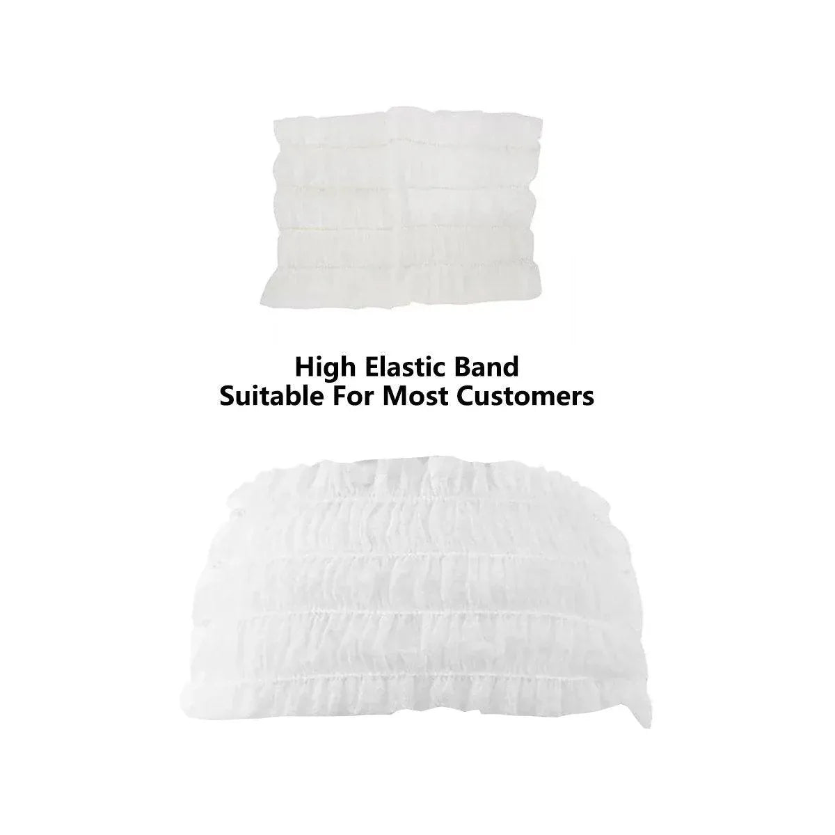 100 Beauty Salon Care Non-woven Hair Band White Edge Band Disposable Hair Net