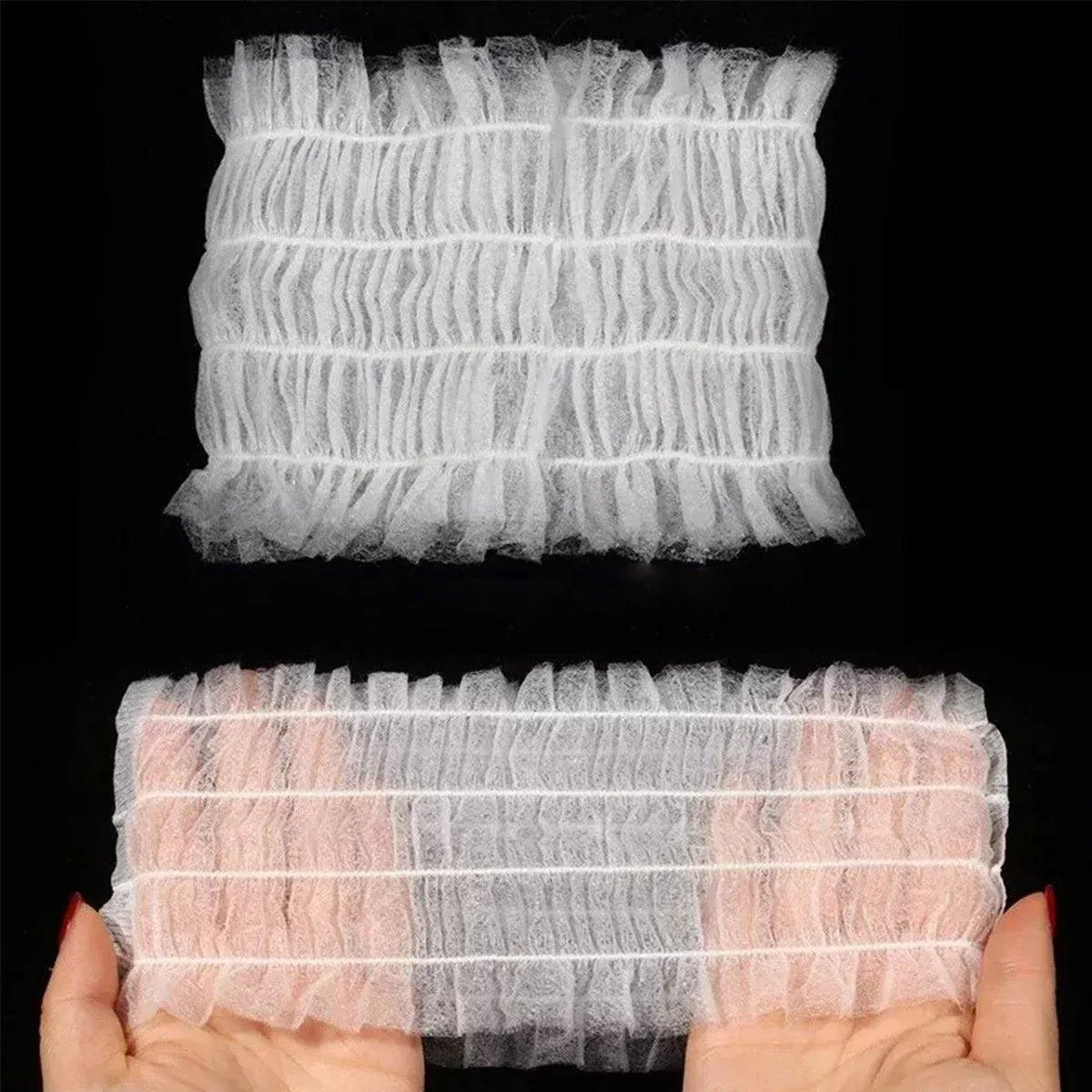 100 Beauty Salon Care Non-woven Hair Band White Edge Band Disposable Hair Net