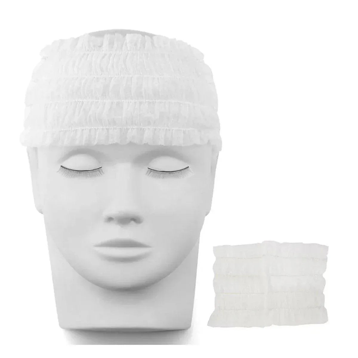 100 Beauty Salon Care Non-woven Hair Band White Edge Band Disposable Hair Net