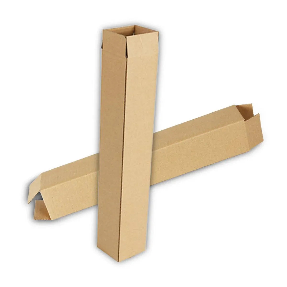 50pcs Long Strip Carton Flat Square Durable Shipping Boxes for Packaging Storage - 6.5cm x 6.5cm x 28cm