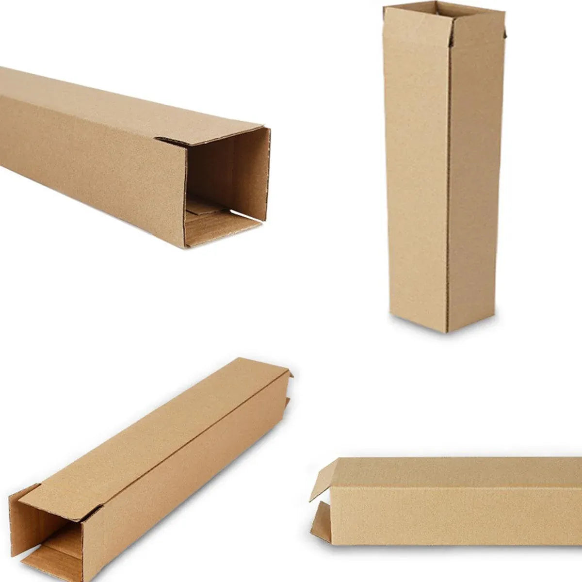50pcs Long Strip Carton Flat Square Durable Shipping Boxes for Packaging Storage - 6.5cm x 6.5cm x 28cm