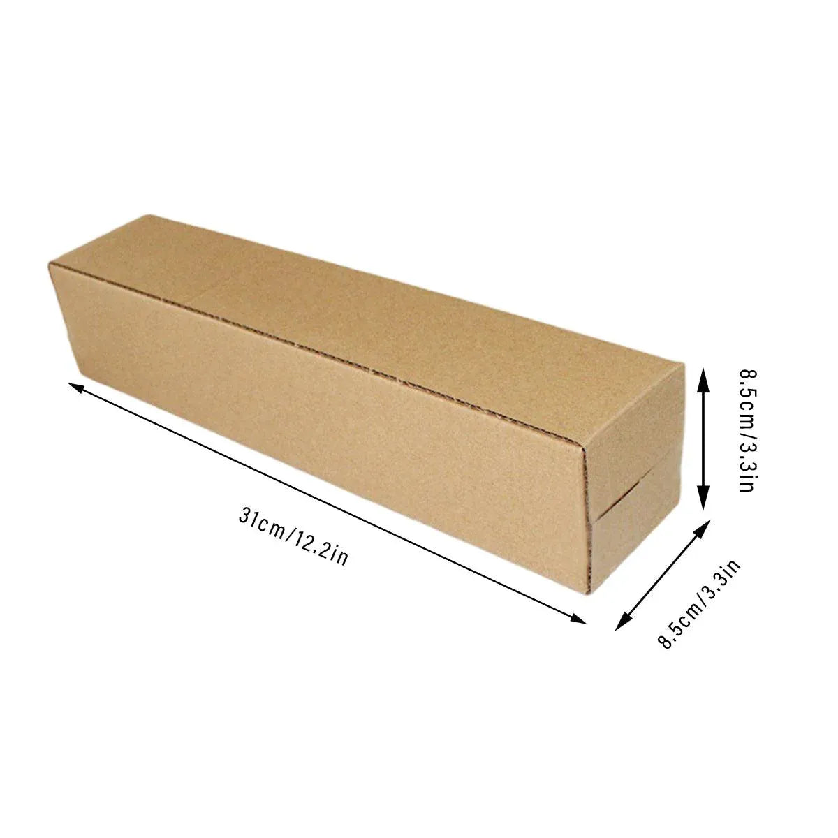 50pcs Long Strip Carton Flat Square Durable Shipping Boxes for Packaging Storage - 6.5cm x 6.5cm x 28cm