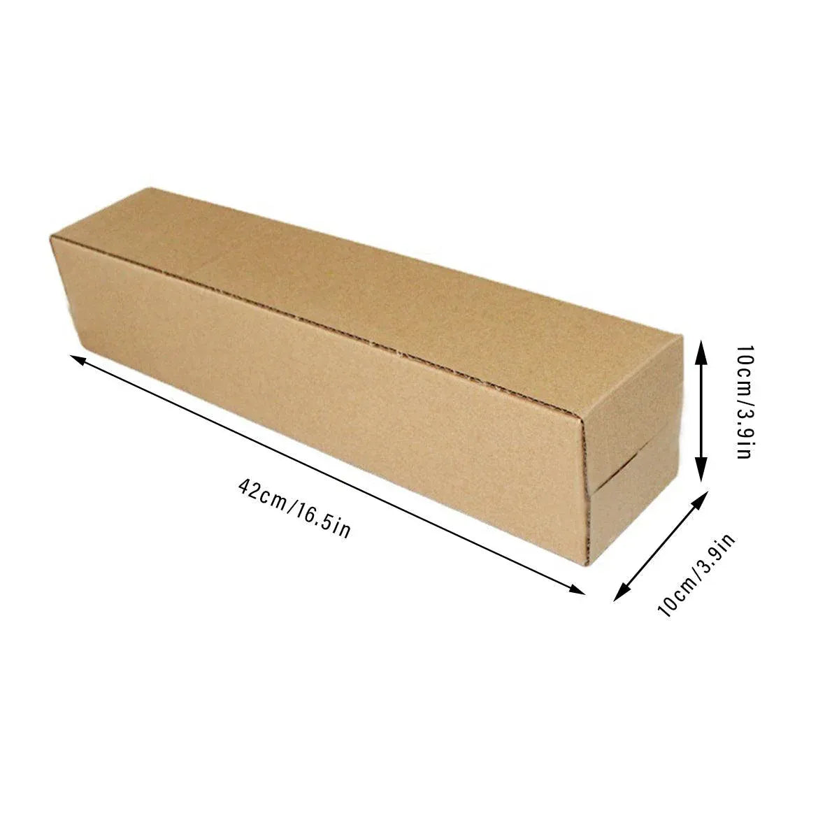 50pcs Long Strip Carton Flat Square Durable Shipping Boxes for Packaging Storage - 6.5cm x 6.5cm x 28cm