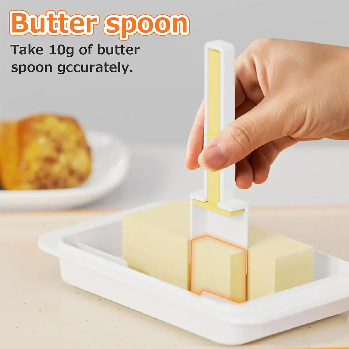 Butter Cheese Storage Box Kitchen Container with Lid Plastic Fridge Organizer - White