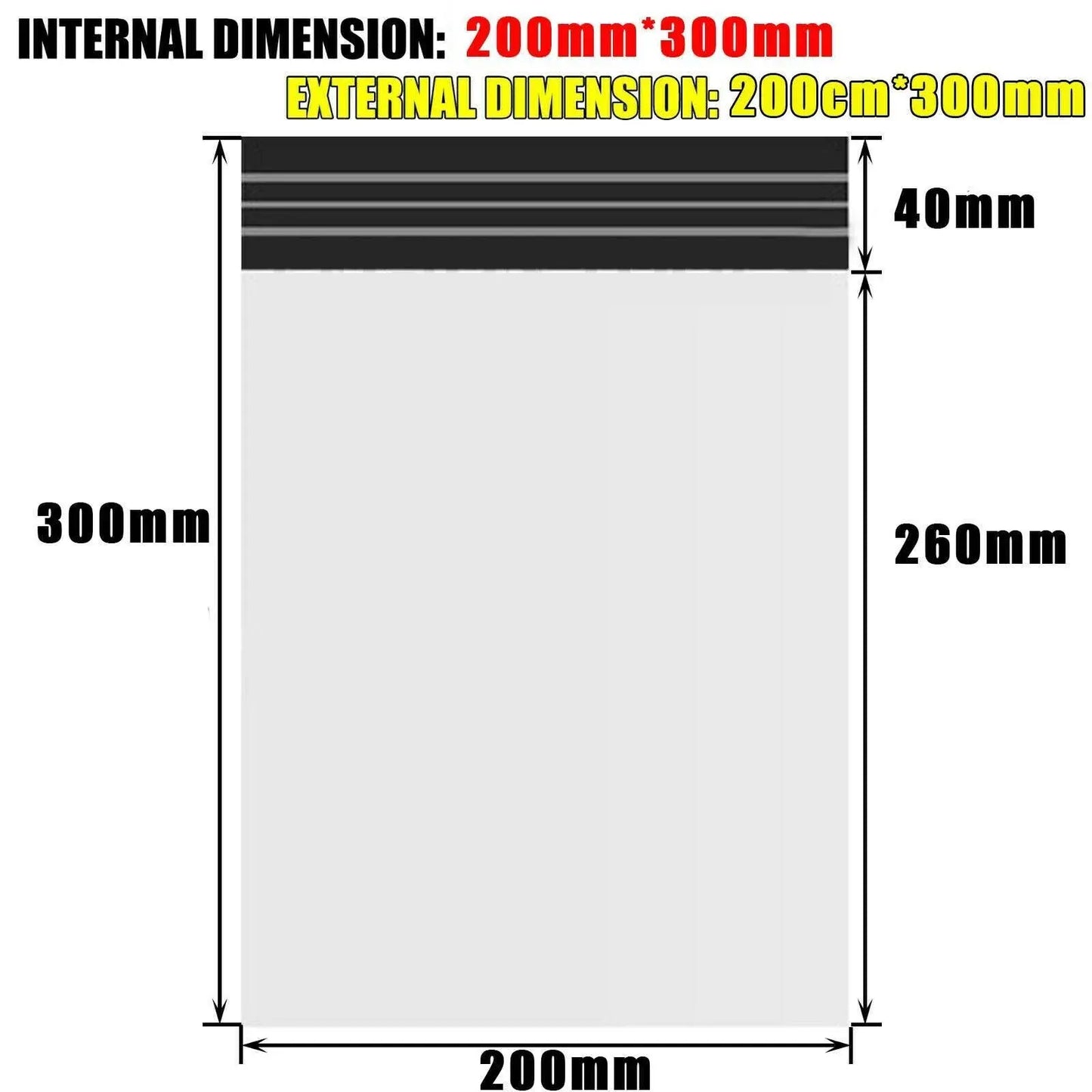 Poly Mailer Bags Mailing Satchel Plastic Courier Self Sealing Packing - 20*35cm *100 PCS