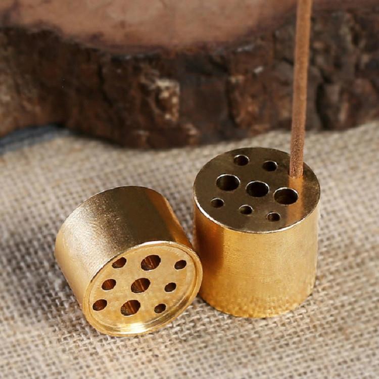 Medium Copper Nine-hole Incense Stick Plate Burner - Set of 5