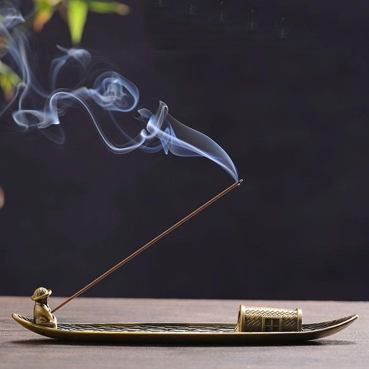 Fisherman Incense Burner with Ash Catcher and Stand - Fishing Boat