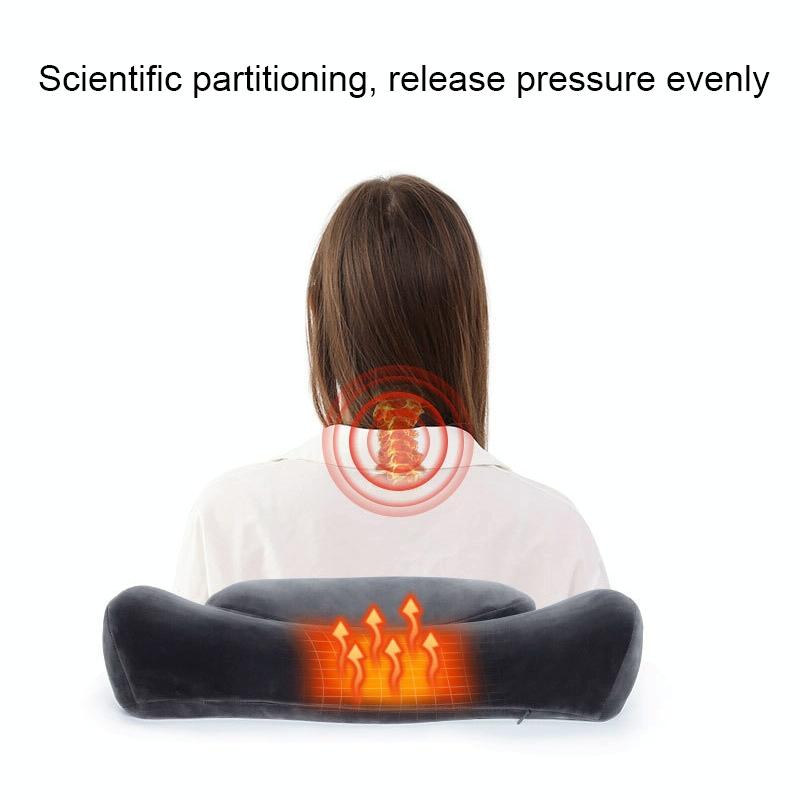 Deep Gray 3D Memory Foam Massage Pillow With Heating