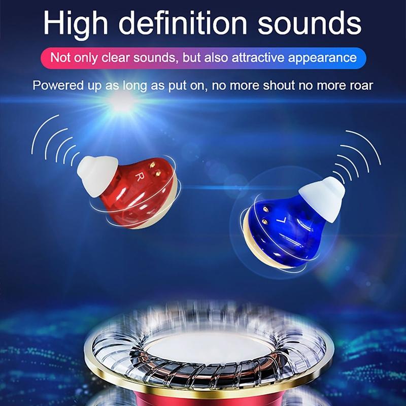 Rechargeable Tws Sound Amplifier For Deaf Red / Blue
