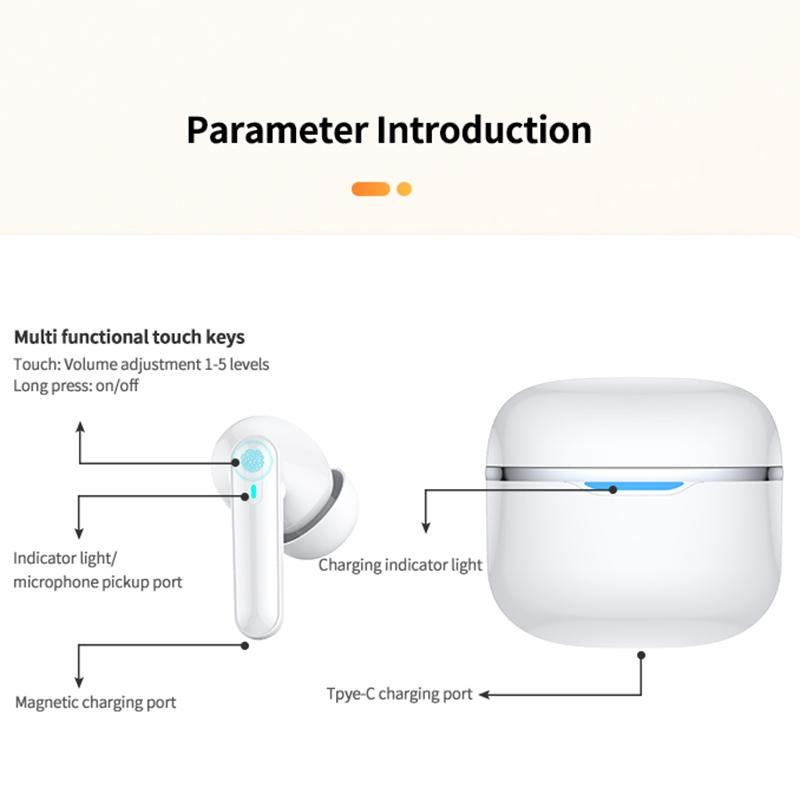 Smart Ai Bluetooth 5.3 In Ear Hearing Aid - White