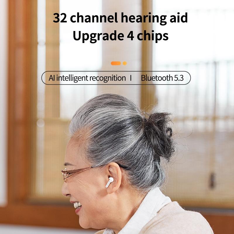 Smart Ai Bluetooth 5.3 In Ear Hearing Aid - White