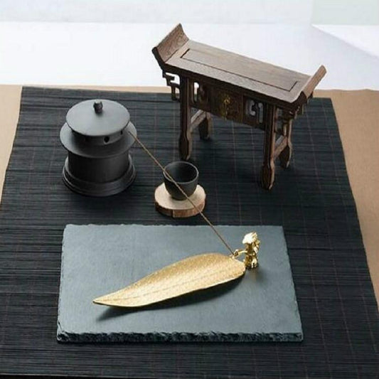 Large Sandalwood Incense Sticks with Leaf Ornaments - Gold